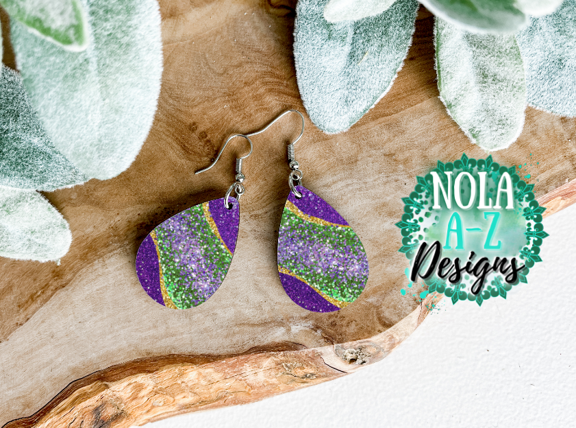 MARDI GRAS OMBRE TEARDROP EARRINGS