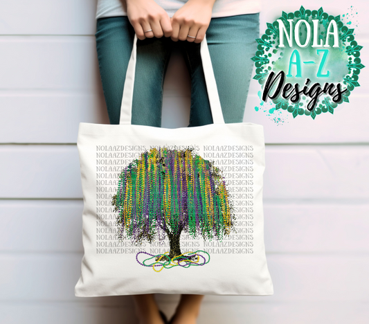 BEAD TREE CANVAS TOTE