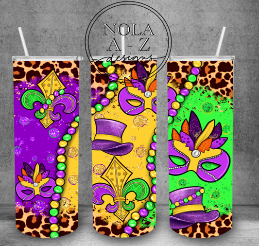 Mardi Gras With Beads/Hats Tumbler