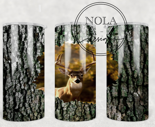 Wood Deer Image Tumbler