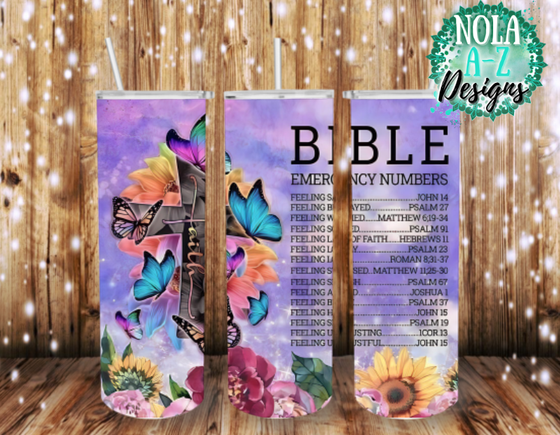 BIBLE Emergency Numbers Tumbler